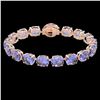 Image 2 : 75 ctw Tanzanite & Diamond Bracelet 14K Rose Gold - REF-865F6N - SKU:22279