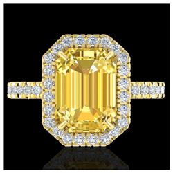4.50 ctw Citrine And VS/SI Diamond Ring 18K Yellow Gold - REF-60V7Y - SKU:21424
