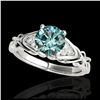 Image 1 : 1.10 ctw SI Fancy Blue Diamond Solitaire Ring 10K White Gold - REF-121Y4X - SKU:35205