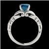 Image 2 : 1.10 ctw SI Fancy Blue Diamond Solitaire Ring 10K White Gold - REF-121Y4X - SKU:35205
