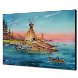 "Tipi Territory" Limited Edition Giclee on Canvas by Martin Katon, Numbered and Hand Signed. This pi