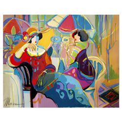 Isaac Maimon, "Manuela Y Sofi" Original Acrylic Painting, Hand Signed with Certificate of Authentici