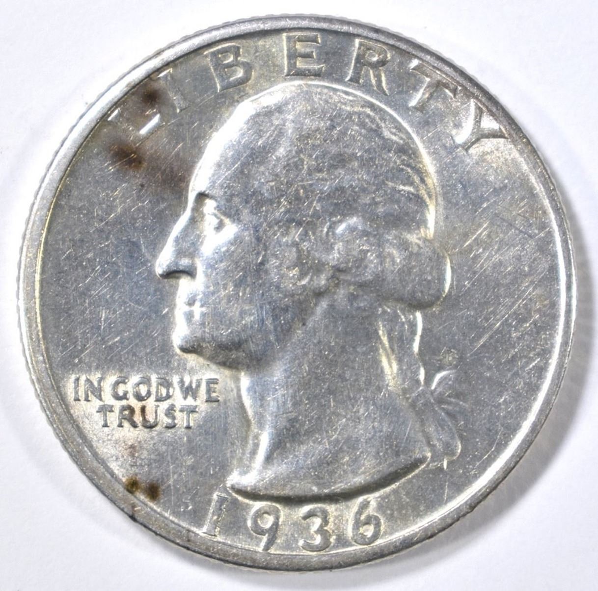 1936D WASHINGTON QUARTER AU/BU