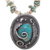 Image 2 : Old Pawn Turquoise Pendant Necklace Navajo