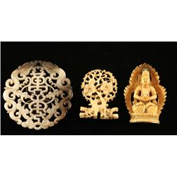 Lot of 3 Asian Brooches/Hat Pins