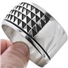 Image 2 : Navajo Overlaid Sterling Silver Triangle Rows Cuff