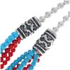 Image 2 : Turquoise Coral Silver Navajo Beaded Five Strand