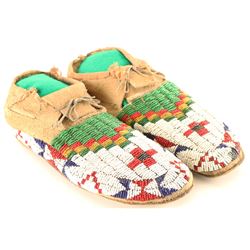 Pair of Beaded Cheyenne Moccasins