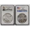 Image 1 : 2012 AND 2013 AMERICAN SILVER EAGLES MS 70