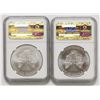 Image 2 : 2012 AND 2013 AMERICAN SILVER EAGLES MS 70