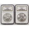 Image 1 : 2000 & 1990 AMERICAN SILVER EAGLES