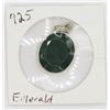 Image 1 : LARGE EMERALD IN .925 SILVER