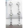 Image 1 : 14kt white gold diamond dangle earrings