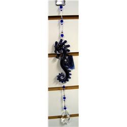 Cobalt blue seahorse suncatcher.  Inclu