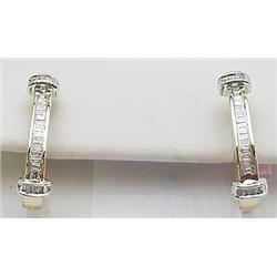 0.35ct diamond baguette earrings in 14k