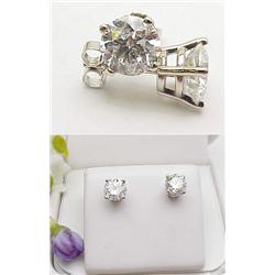 Diamond stud earrings 2.15Ctw 14kt whit