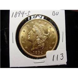 1894-S $20.00 Liberty Gold Coin  BU