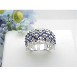 Ladys 14kt white gold sapphire .89Ctw 