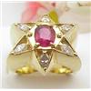 Image 1 : Mans 18kt yellow gold ring with oval r