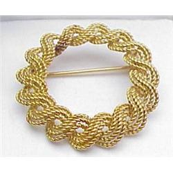 18kt yellow gold circle pin 10.1gr