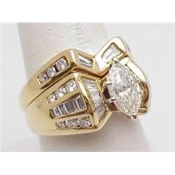 Ladys 14kt yellow gold bridal set with