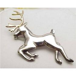 Sterling silver reindeer pin