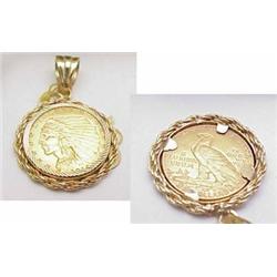 $2.50 Gold Indian Coin in a 14kt yellow
