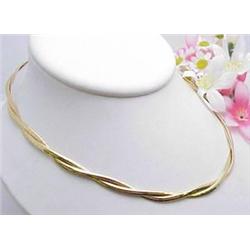 14kt yellow gold double twisted omega n