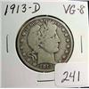 Image 1 : 1913-D Barber Half Dollar  VG 8