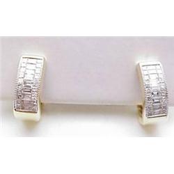Diamond earrings princess cut and bague