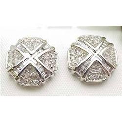 Diamond circle earrings .50Ctw 14kt whi