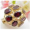 Image 1 : Ladys ring garnet cluster  14kt yellow