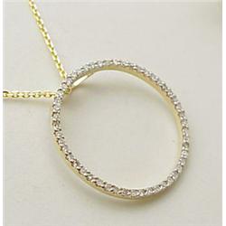 O necklace 14kt yellow gold and diamo