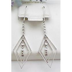 Dangle diamond earrings .05Ctw 14kt whi