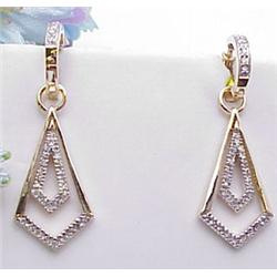 Diamond dangle earrings .33Ctw 14kt yel