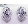 Image 1 : Earrings with 1.02Ct sapphire and .69Ct