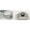 Image 1 : Ladys ring enhanced blue diamond cente