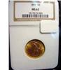 Image 1 : 1899 $5.00 Liberty Gold Coin  NGC  MS 6