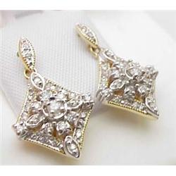 Diamond dangle earrings 1Ctw 14kt yello