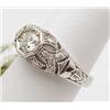 Image 1 : Ladys diamond ring with a .52Ct round 