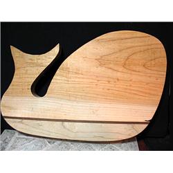 Exotic wood cutting board, whale shaped