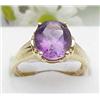 Image 1 : Ring oval amethyst 14kt yellow gold 4.8