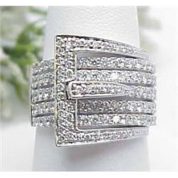 Ring diamond buckle 2.00Ctw 14kt white 