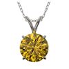 Image 1 : 1.53 ctw Intense Yellow Diamond Necklace 10K White Gold - REF-285V2Y - SKU:36806