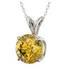 Image 2 : 1.53 ctw Intense Yellow Diamond Necklace 10K White Gold - REF-285V2Y - SKU:36806