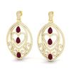 Image 1 : 7 ctw Ruby & VS/SI Diamond Heart Earrings 18K Yellow Gold - REF-381Y8X - SKU:21159