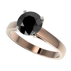 2.15 ctw Fancy Black Diamond Solitaire Ring 10K Rose Gold - REF-58N5A - SKU:36556