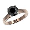 Image 2 : 2.15 ctw Fancy Black Diamond Solitaire Ring 10K Rose Gold - REF-58N5A - SKU:36556