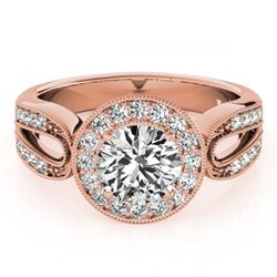 1.40 ctw VS/SI Diamond Halo Ring 14K Rose Gold - REF-288M5F - SKU:24927