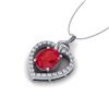 Image 2 : 4 ctw Ruby & VS/SI Diamond Heart Necklace 14K White Gold - REF-81W8H - SKU:20494